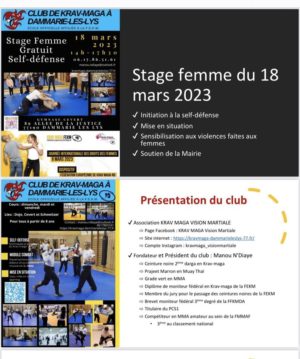 Merci à notre Club Krav Maga Dammary Les Lys, KRAV MAGA Vision Martiale et l’implication de Manou et son équipe