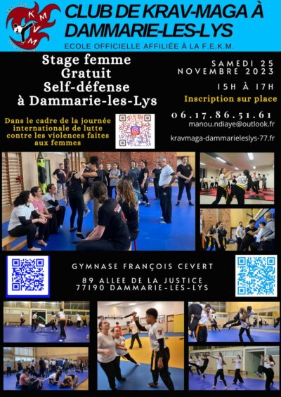 C’est avec plaisir que le club de Krav-maga et de combat à Ville de Dammarie-lès-Lys organise un stage femmes gratuit de self-défense