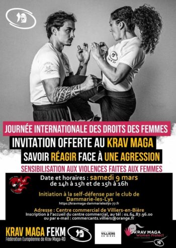 Dans le cadre de la journée internationale des droits des femmes, le club de Krav-maga et de combat à Ville de Dammarie-lès-Lys organise un stage femme gratuit