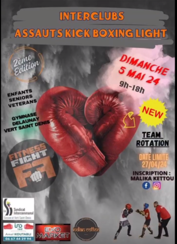 Le club de Krav-maga et de combat à Ville de Dammarie-lès-Lys se prépare pour la compétition de Kickboxing light contact du 5 mai à Vert Saint Denis