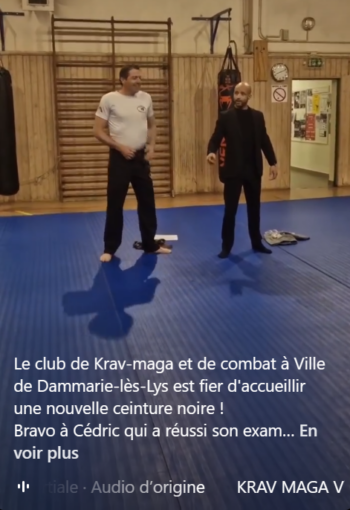 Le club de Krav-maga et de combat à ville Dammarie-les-Lys est fier d’accueillir une nouvelle ceinture noire